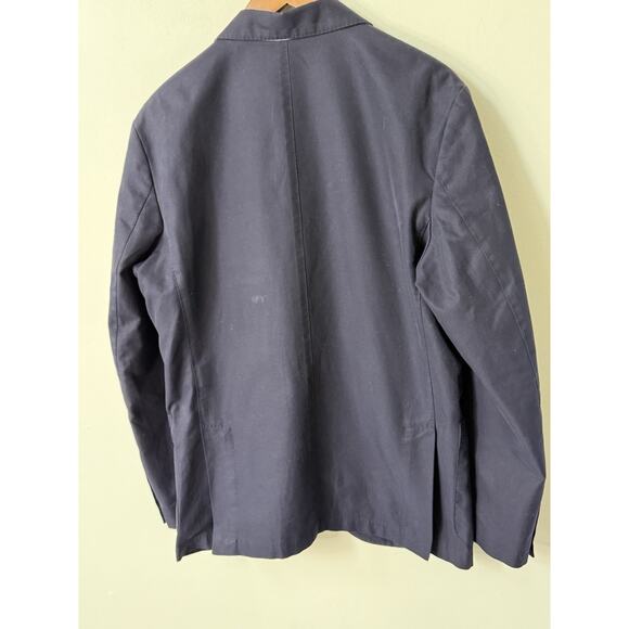 Faconnable Blazer Jacket Mens 3 Button Cotton Single Breasted Vented Italy Blue - Picture 5 of 13